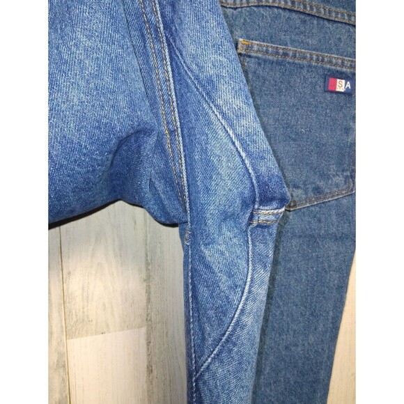 VTG Diamond Gusset Jeans Mens 46×32 Blue Regular Fit Made in USA measures 46×29 - Picture 5 of 7